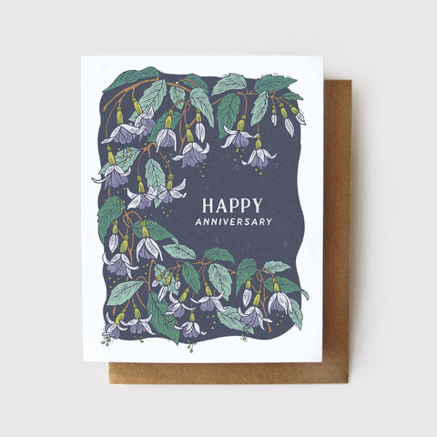 Happy Anniversary Card - Midnight Fuchsia Card: Zero Waste, NO Packaging