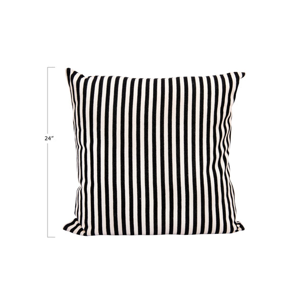 Black and White Striped Pillow