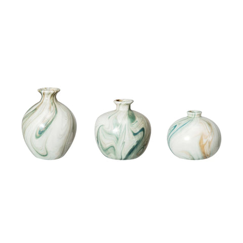 Stoneware Vases w/ Marbled Design