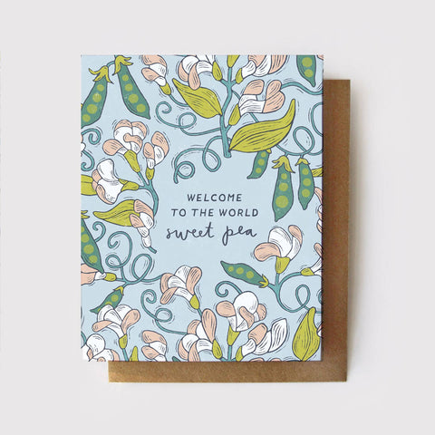 Welcome to the World, Sweet Pea - Baby Card: Zero Waste, NO Packaging