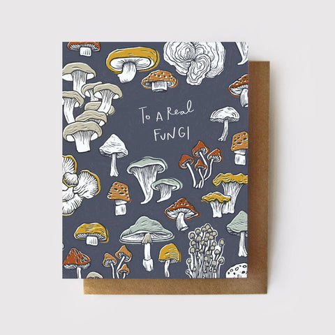 To a Real Fungi Card - Mushroom Pun Greeting Card: Zero Waste, NO Packaging