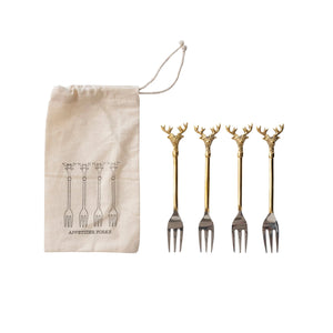 Brass Stag Canape Utensils
