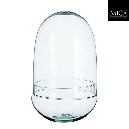 Recycled Handblown Terrarium Glass Cover Vase (7.5" x 12")