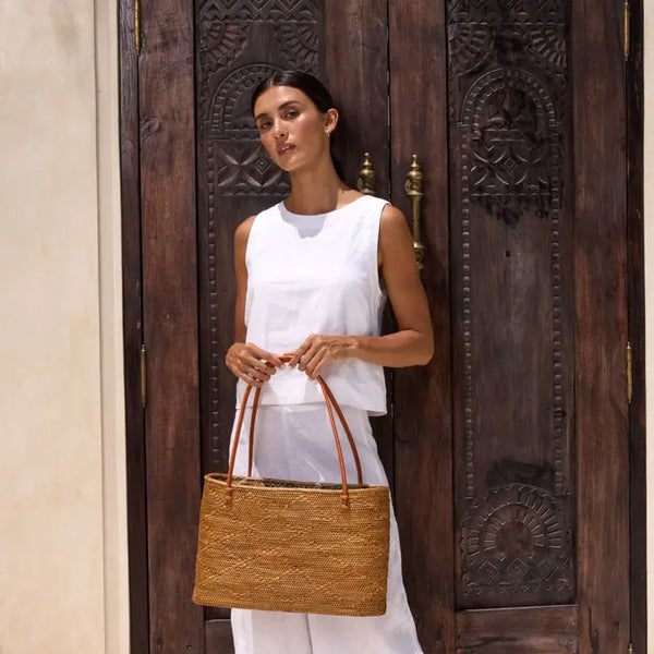 Ata Vine Woven Tote Large