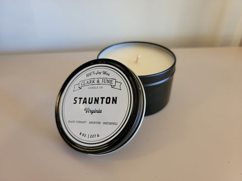 Staunton Virginia Tin Candle