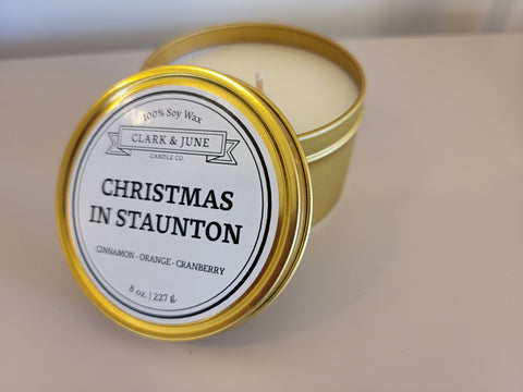 Christmas in Staunton Tin Candle