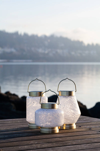 Boaters Lantern - 7.5" Glass Outdoor Solar Lantern - Cone