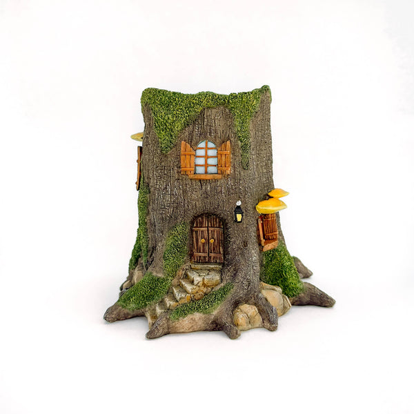 Tall Tree Stump Fairy House Planter
