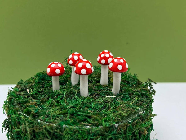 Fairy Garden Mushroom Plant Pick - Ball Style