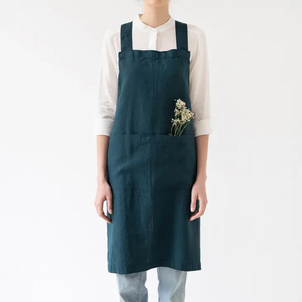 Linen Crossback Apron