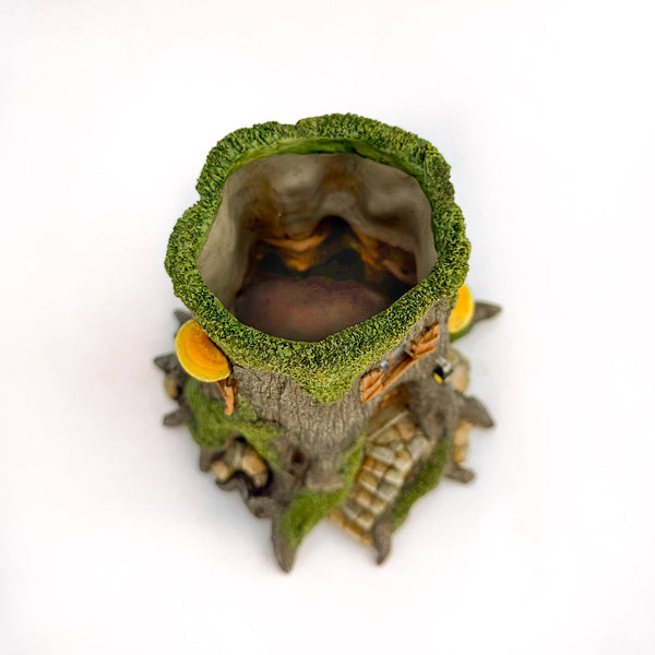 Tall Tree Stump Fairy House Planter