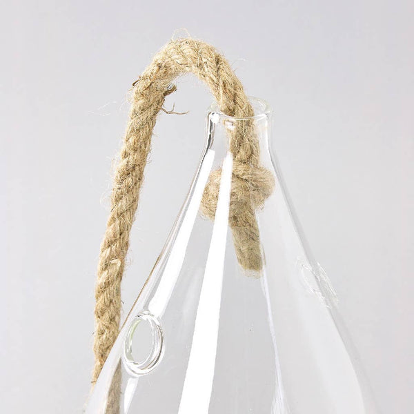 Rope Hanging Glass Drop Vase