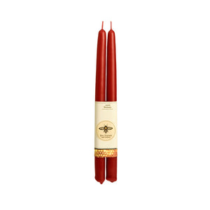 100% Pure Beeswax Tapers: Red / Standard (12" x 7/8")