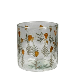 Tiny Flower Hurricane Glass