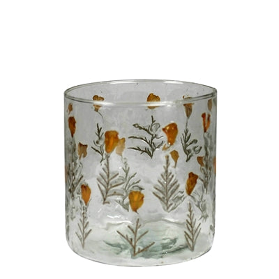 Tiny Flower Hurricane Glass