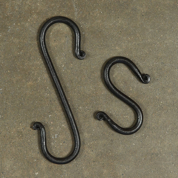 Forged Iron Link S Hook - 3 in - Antique Black