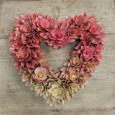 Wood Shaving Wreath - Heart