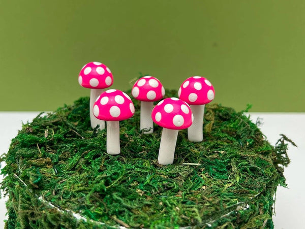 Fairy Garden Mushroom Plant Pick - Ball Style