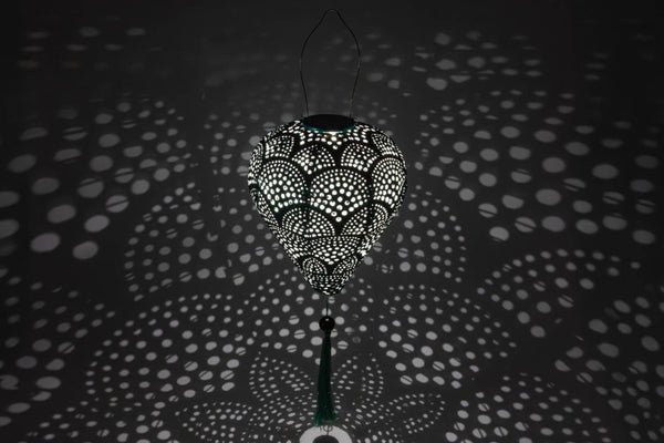 Stella Tassel 29.5" Balloon Solar Lantern - Jade