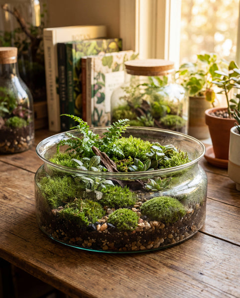 Recycled Handblown Terrarium Glass European Vase (9.5" x 4")