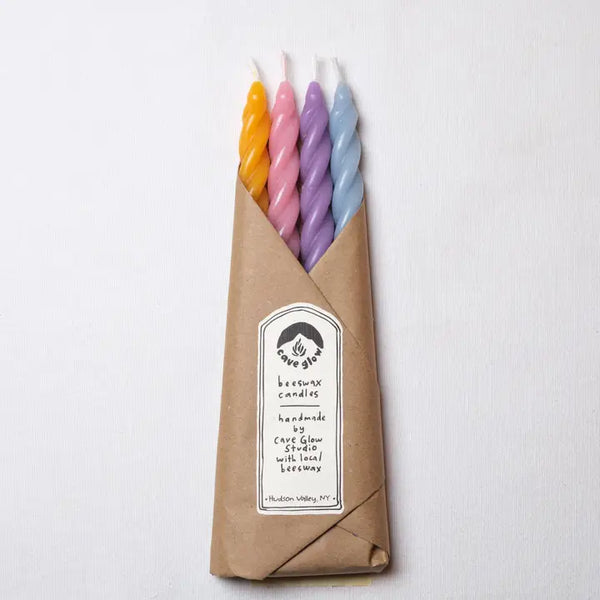 Beeswax Spiral Tapers | Set of 4