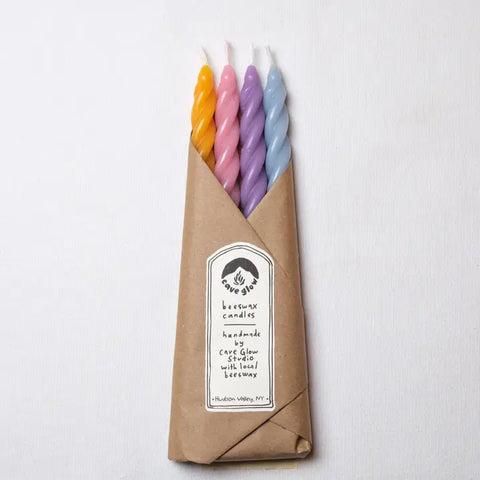 Beeswax Spiral Tapers | Set of 4