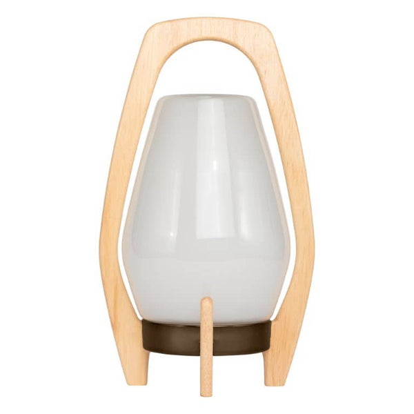 Portable Wood & Glass LED Drifter Lantern - 12.25" Bronze