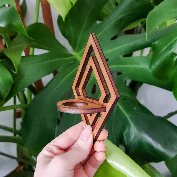 Wooden Air Plant Holder, Diamond