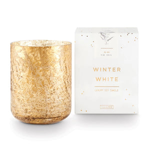 Winter White Small Luxe Sanded Mercury Glass Candle