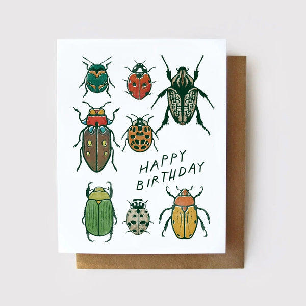 Happy Birthday Beetle Card | Plastic-Free Branded Sticker