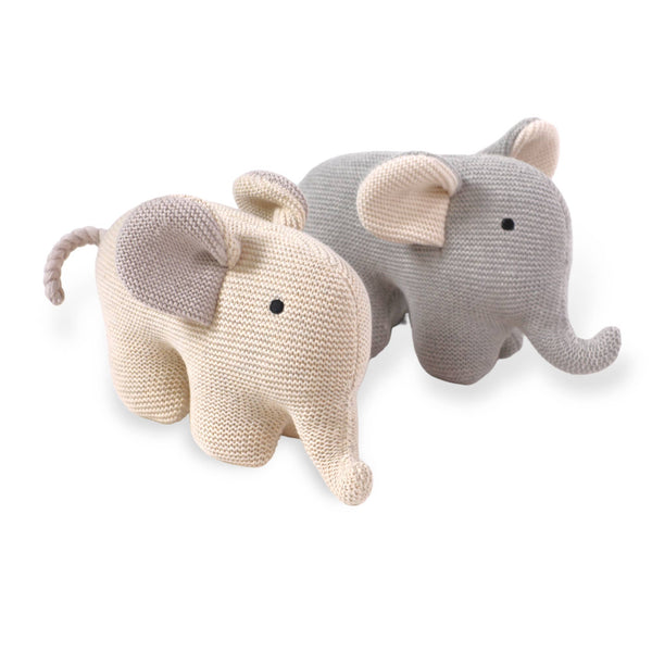Elephant Knit Stuffed Animal Toy (Organic Cotton)