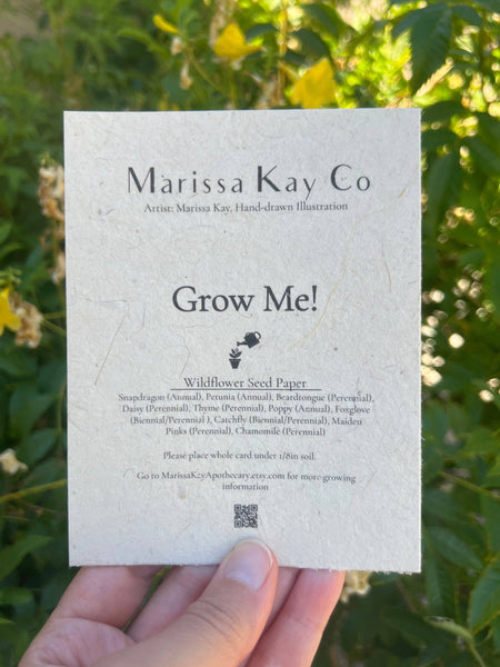 Plantable All-Occasion Card - Hand-Drawn Seed Paper - MF15