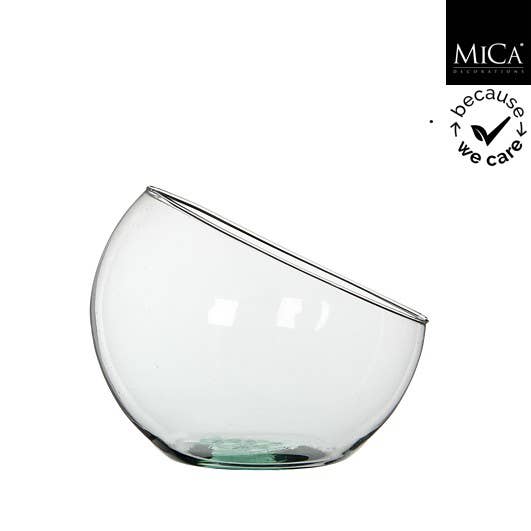 Recycled Handblown Open Moon Terrarium Glass Vase (9.5" x8")