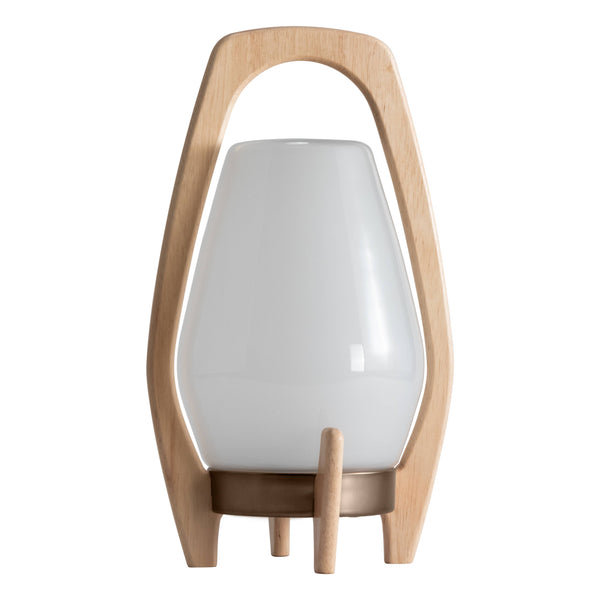 Portable Wood & Glass LED Drifter Lantern - 12.25" Bronze