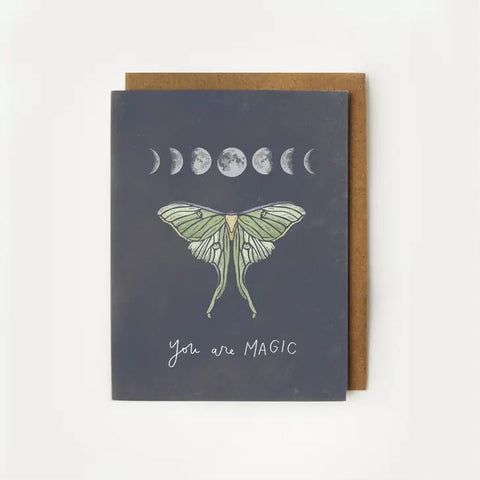You Are Magic Luna Moth Moon Phases Everyday Greeting Card