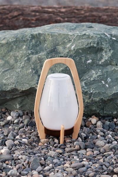 Portable Wood & Glass LED Drifter Lantern - 12.25" Bronze