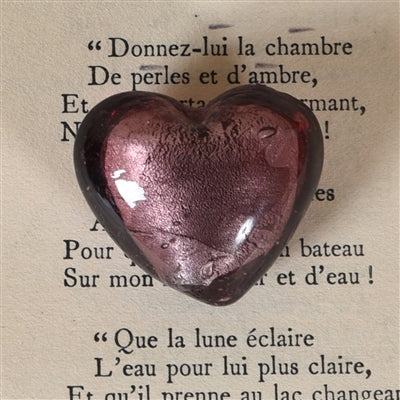 Venetian Glass Heart - Pink