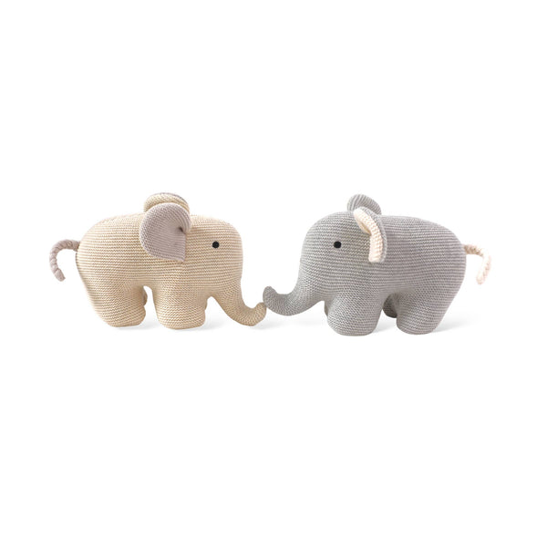 Elephant Knit Stuffed Animal Toy (Organic Cotton)