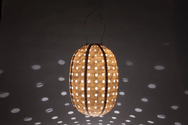 Stella Swiss Dot 14" Barrel Solar Lantern - Rose'