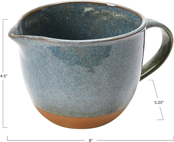 Stoneware Batter Reactive Glaze Finish with Handle Bowl