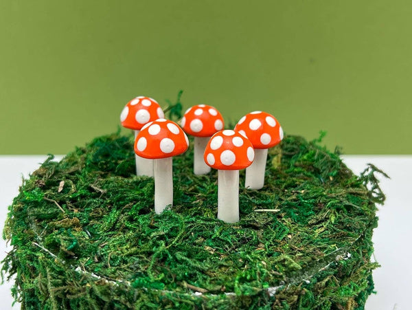 Fairy Garden Mushroom Plant Pick - Ball Style