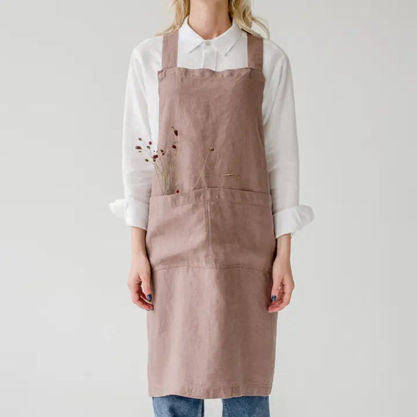 Linen Crossback Apron