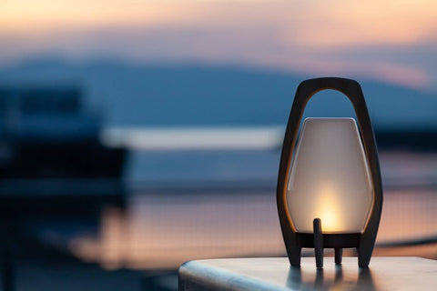 Portable Wood & Glass LED Drifter Lantern - 12.25" Bronze