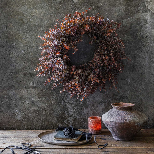 Artificial Eucalyptus Wreath, Dusk