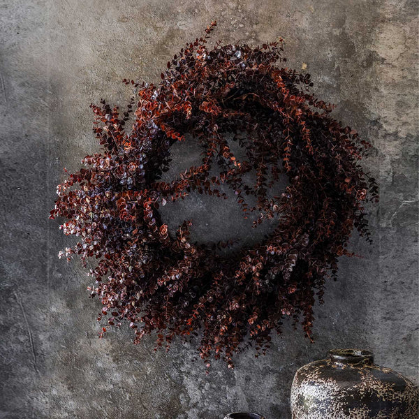 Artificial Eucalyptus Wreath, Russet
