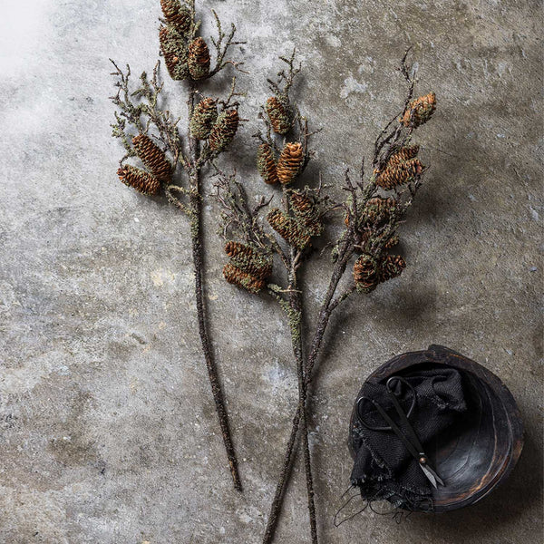 Pinecone Branch, Medium - Artificial Stem