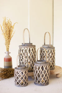 Grey Willow Cylinder Lanterns - 4 Sizes