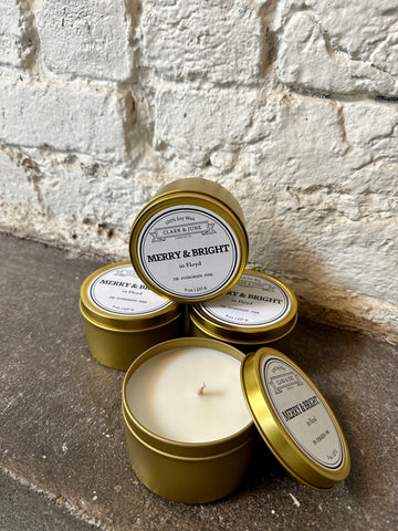 Merry + Bright Floyd Tin Candle