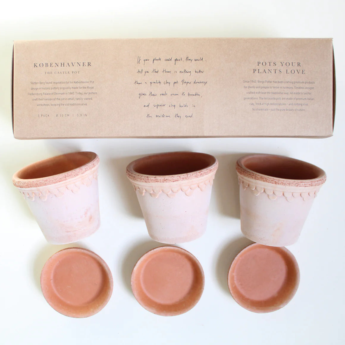 10 clay pots for plants Castle Pot | Grey or Rosa