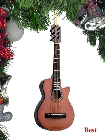 5" Brown Guitar w/ Cutaway Ornament